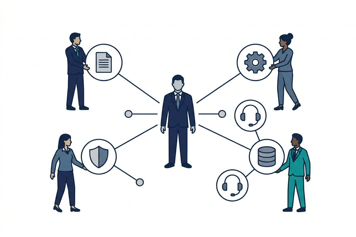 CIO accountable for an AI service outcome while decision authority remains distributed across customer service, legal, security, data and operations.
